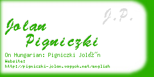 jolan pigniczki business card